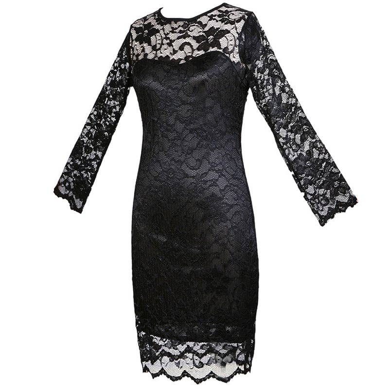 Bodycon floral lace dress, view 4 - MRSLM