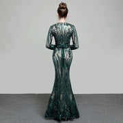 satin evening dress, view 9 - MRSLM
