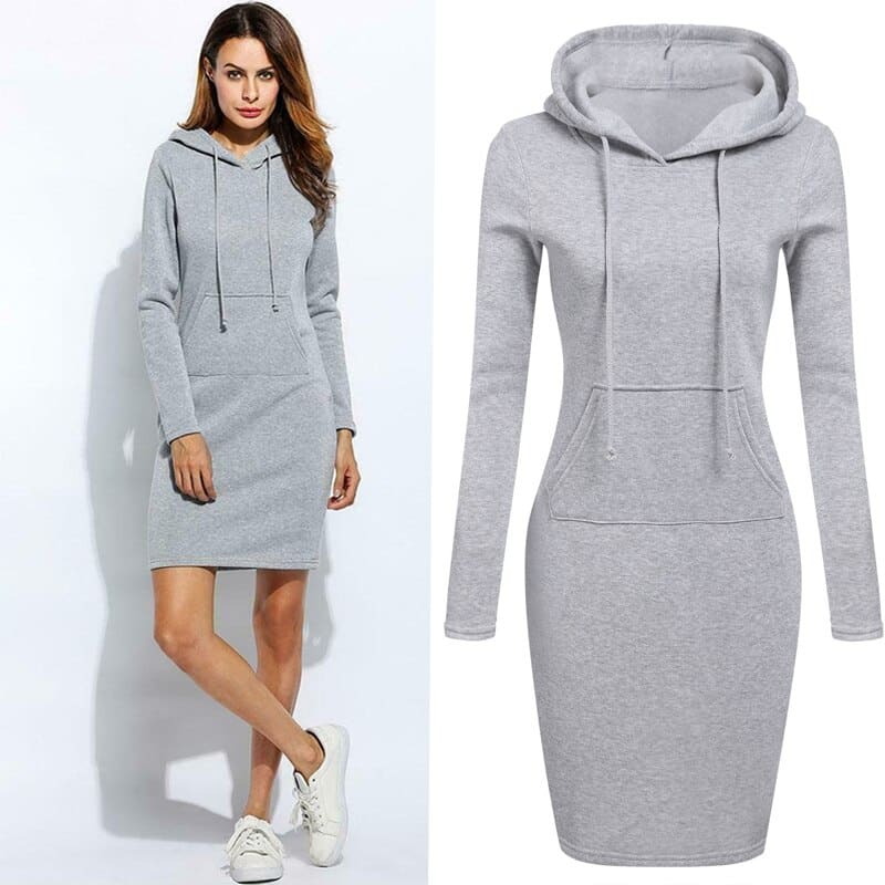women's hooded warm dress, view 7 - MRSLM