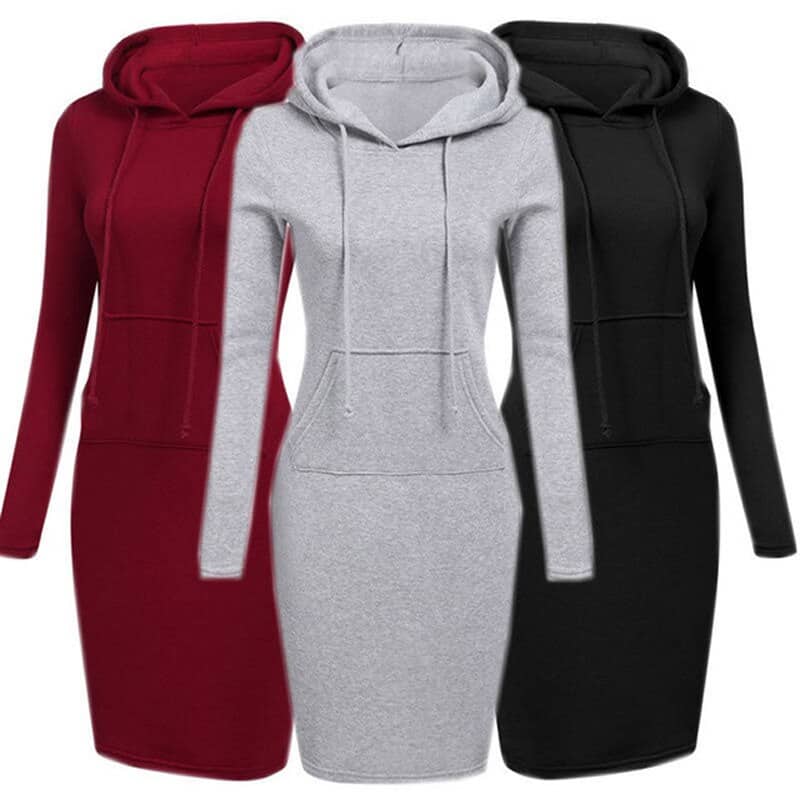women's hooded warm dress, view 8 - MRSLM