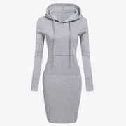 women's hooded warm dress, view 3 - MRSLM