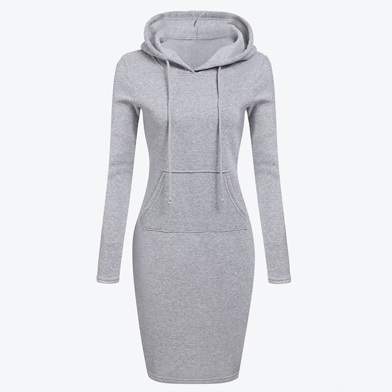 women's hooded warm dress, view 3 - MRSLM