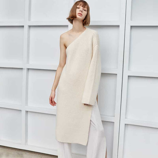 knitted one shoulder sweater dress - MRSLM