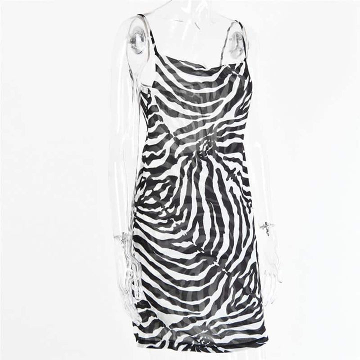 Zebra Print Dress with Spaghetti Straps