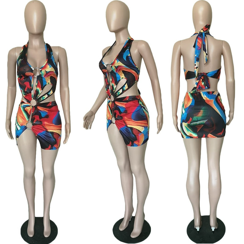 summer colorful mini dress for women, view 7 - MRSLM