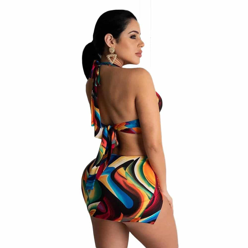 summer colorful mini dress for women, view 6 - MRSLM