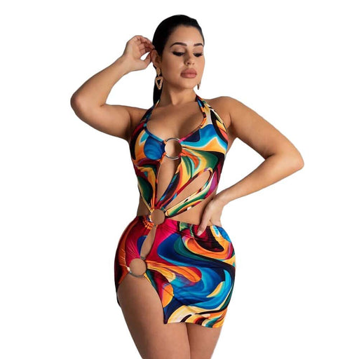 summer colorful mini dress for women - MRSLM