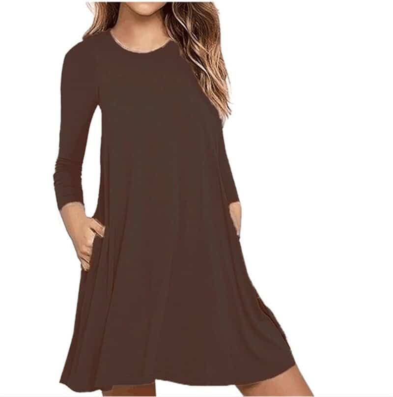 Casual long sleeved a-line dress, view 11 - MRSLM