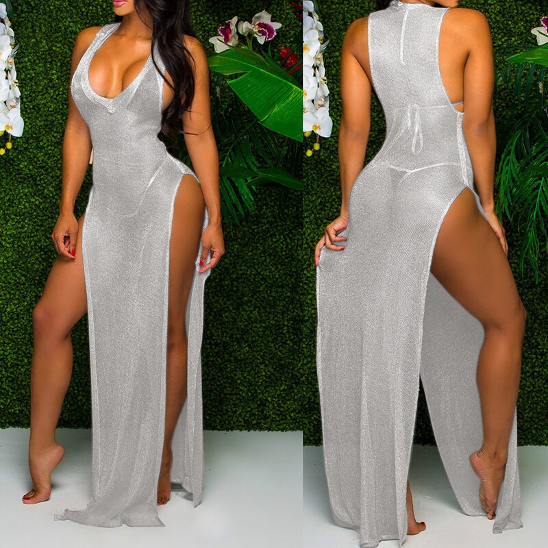 mesh maxi dress, view 11 - MRSLM