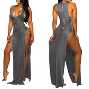 mesh maxi dress, view 7 - MRSLM