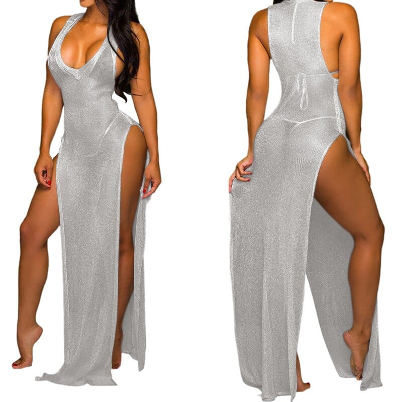 mesh maxi dress, view 8 - MRSLM