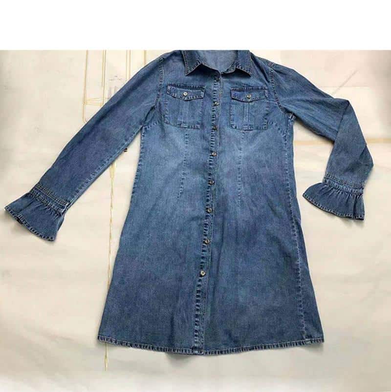 denim shirt dress, view 3 - MRSLM
