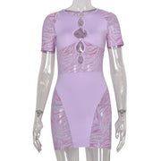 hollow out mini dress, view 2 - MRSLM