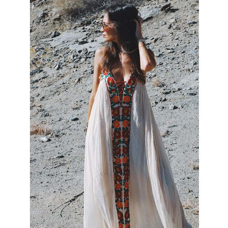 boho maxi cami dress, view 4 - MRSLM