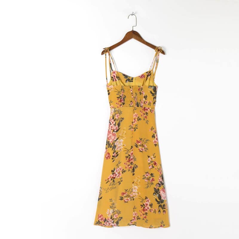 Women's slim fit split sling dress, view 7 - MRSLM