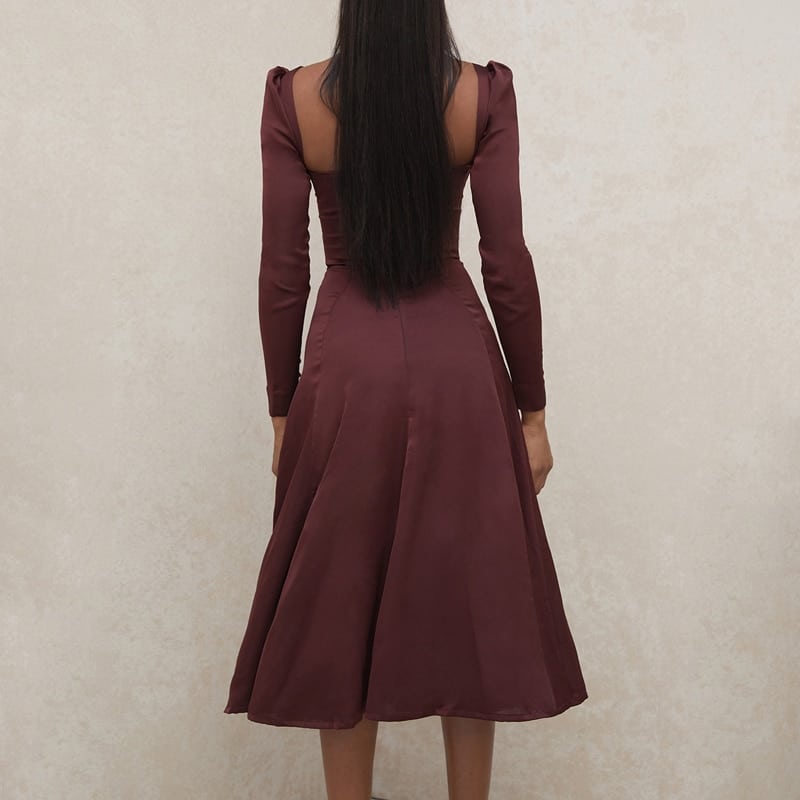 women's high waist elegant dress, view 4 - MRSLM