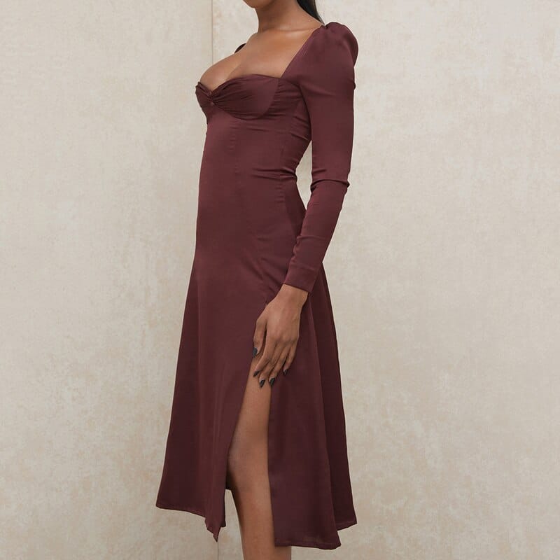 women's high waist elegant dress, view 3 - MRSLM