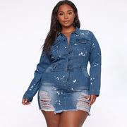 Women's denim jacket-dress, view 3 - MRSLM