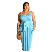 Solid color casual maxi dress, view 4 - MRSLM