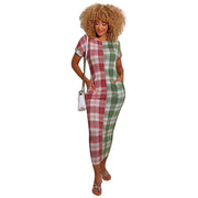 checkered maxi dress for women, view 4 - MRSLM