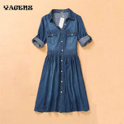 denim shirt dress, view 3 - MRSLM