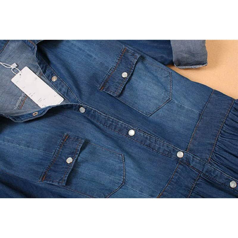 denim shirt dress, view 8 - MRSLM