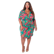 retro style plus size dress, view 3 - MRSLM