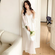 women's lace maxi dress, view 3 - MRSLM