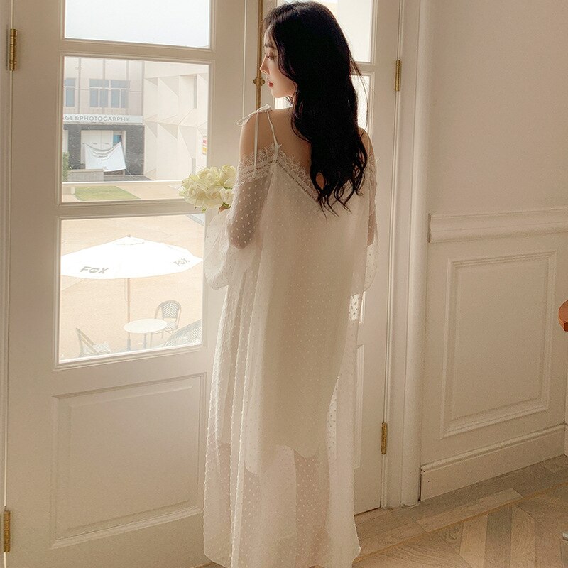 women's lace maxi dress, view 5 - MRSLM