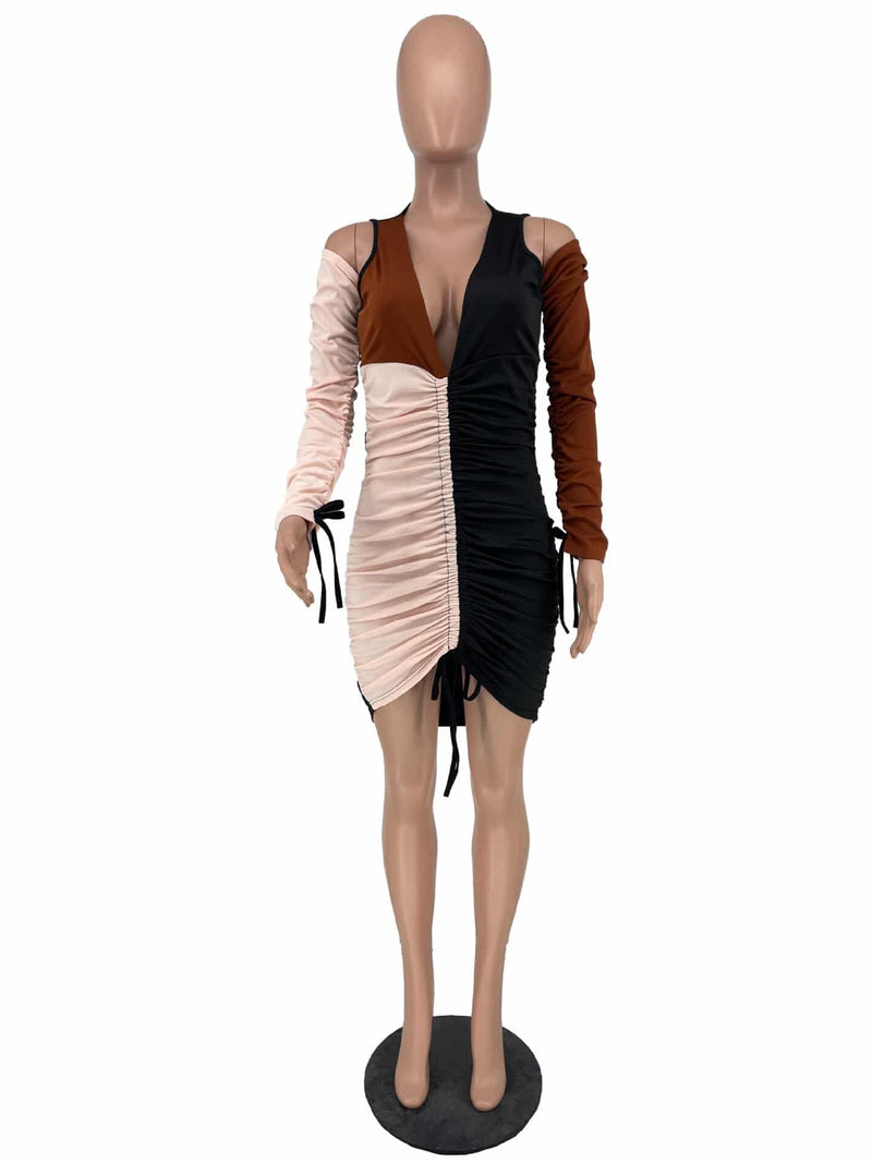 drawstring knee dress, view 6 - MRSLM