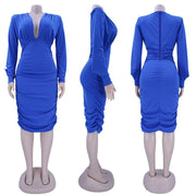 women's v-neck party dress, view 2 - MRSLM