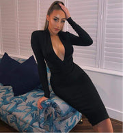 V-neck bodycon dress, view 5 - MRSLM