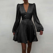women's satin elegant dress, view 10 - MRSLM