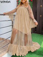 women's summer long dress, view 3 - MRSLM