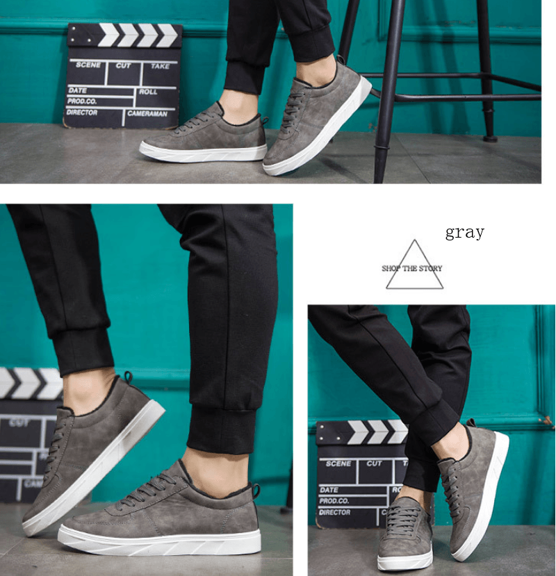 Men's plush-lined low-top sports shoes, view 10 - MRSLM
