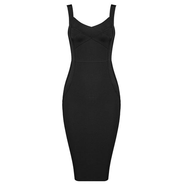 bodycon v-neck evening dress, view 12 - MRSLM