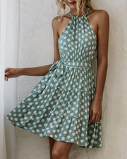 Women's polka dot print summer dress - MRSLM