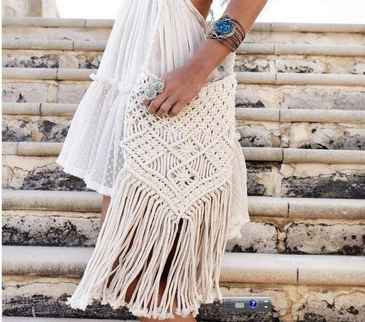 tassel cotton woven shoulder bag - MRSLM