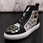 High-top punk studded casual shoes, view 7 - MRSLM