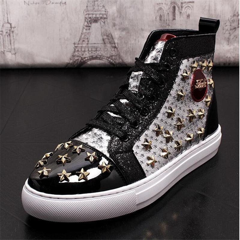 High-top punk studded casual shoes, view 7 - MRSLM