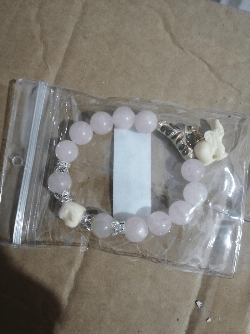 crystal elephant charm bracelet, view 2 - MRSLM