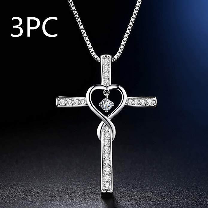 gold-plated zircon pendant necklace, view 7 - MRSLM