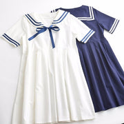 Cotton women's sailor dress, view 6 - MRSLM