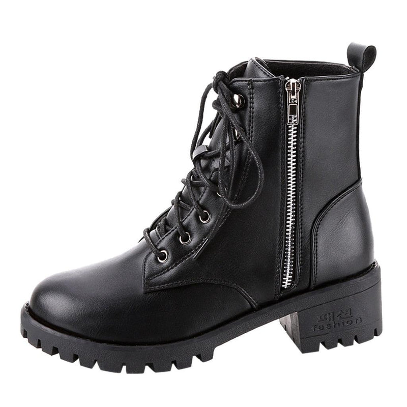 ladies vintage combat boots, view 2 - MRSLM
