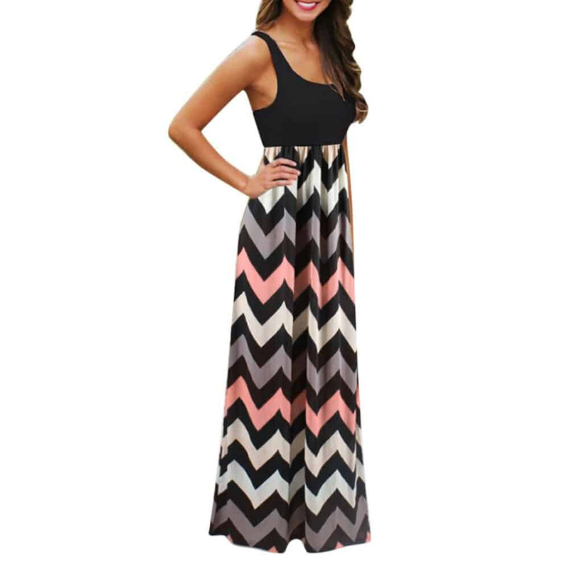 women's summer geometrical patterned dress, view 5 - MRSLM