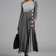 retro v-neck women's dress in print, view 12 - MRSLM