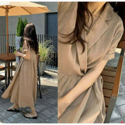 cotton and ramie wrap style dress, view 6 - MRSLM