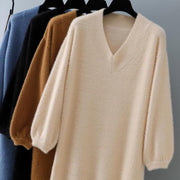 V-neck thick sweater dress, view 2 - MRSLM