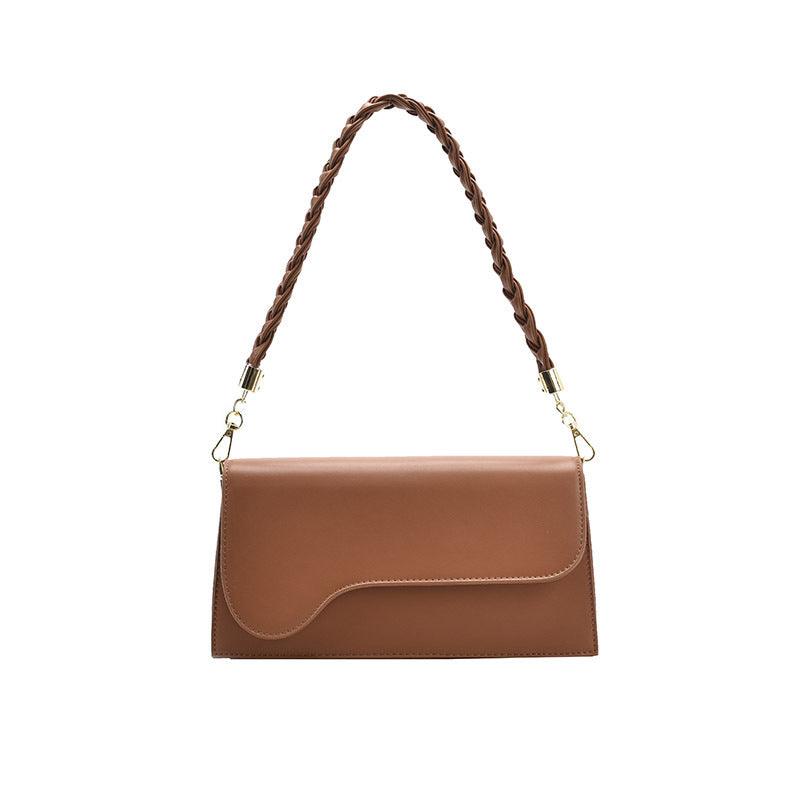 small woven pu messenger bag, view 3 - MRSLM