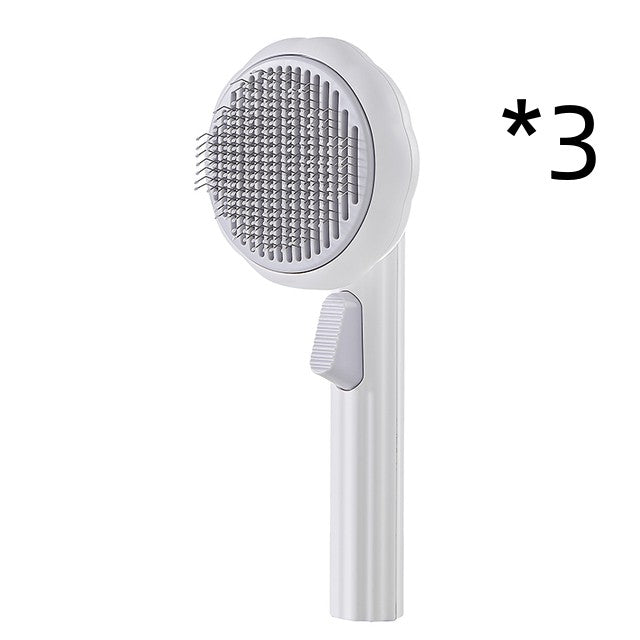 Pet Cat Brush Hand-held Self-cleaning Grooming Comb